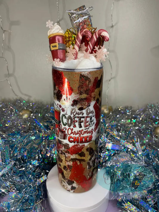 20Oz Candy Cane Lane Straight Skinny Plus Tumbler W/ Screw On Sliding Lid Topper Straw Tumblers