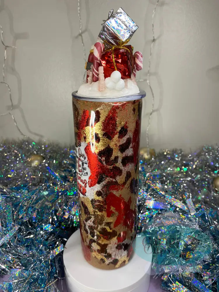 20Oz Candy Cane Lane Straight Skinny Plus Tumbler W/ Screw On Sliding Lid Topper Straw Tumblers