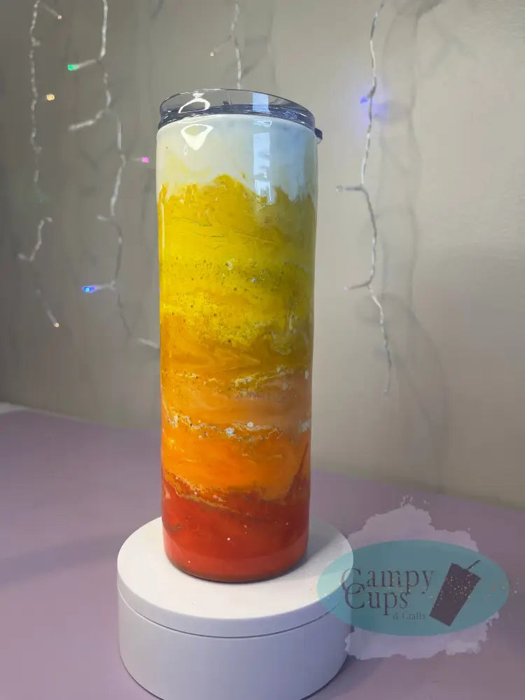 20Oz Straight Skinny Fall Ombre Alcohol Ink Cup Tumblers