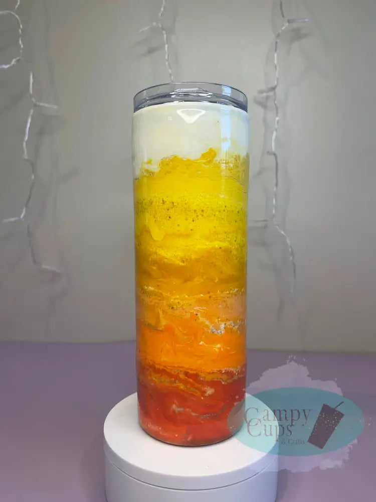 20Oz Straight Skinny Fall Ombre Alcohol Ink Cup Tumblers