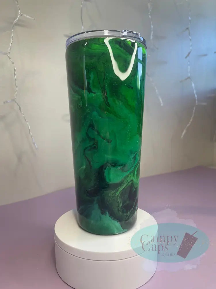 22Oz Slim Malachite Alcohol Ink Cup Tumblers