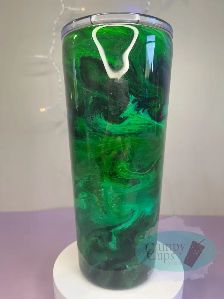 22Oz Slim Malachite Alcohol Ink Cup Tumblers