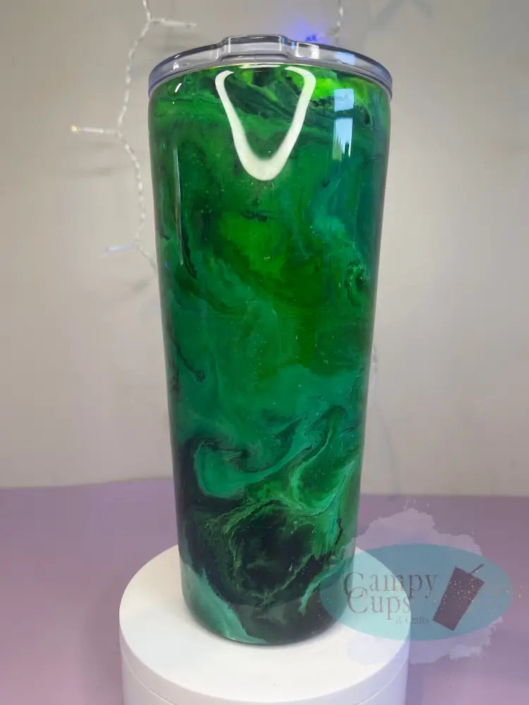 22Oz Slim Malachite Alcohol Ink Cup Tumblers