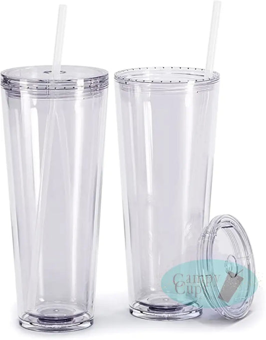 24Oz Acrylic Tumbler W/ Straw And Lid Tumblers